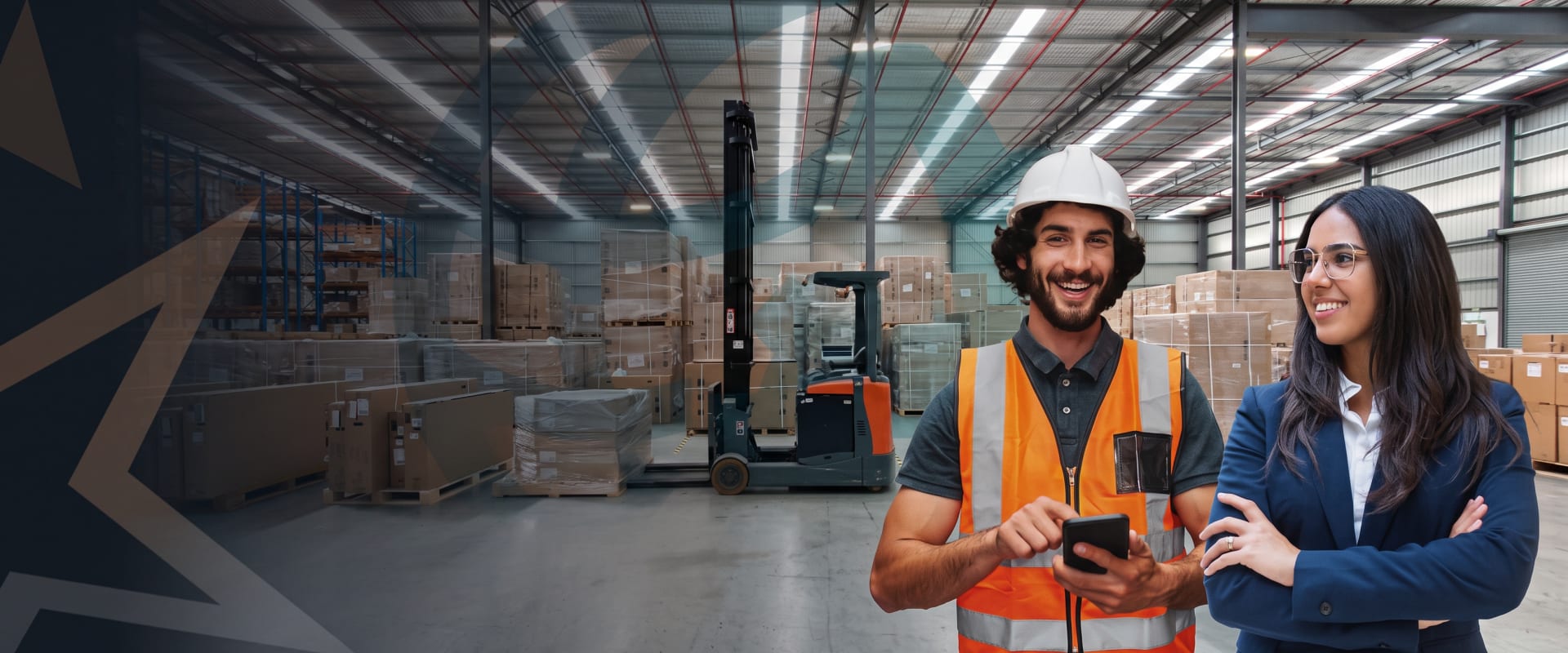 Team walking through a warehouse
